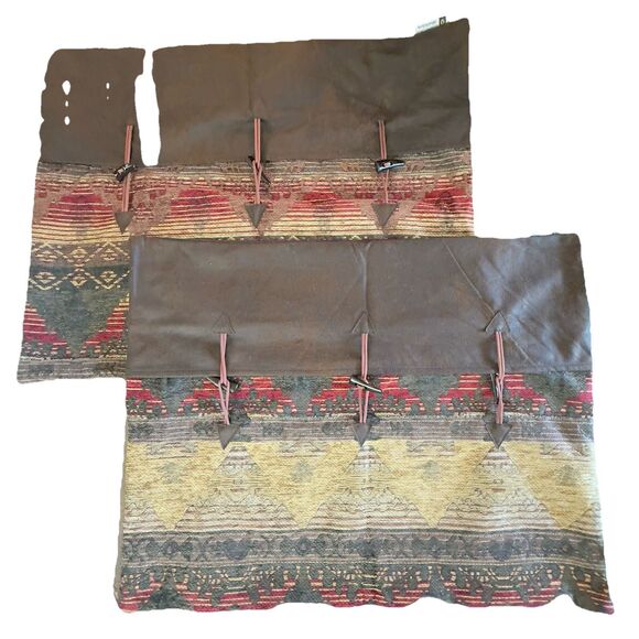 Hiend Accents Rustic Embroidered Textured Set Of 2 Standard Pillow Shams 27x21 - Picture 7 of 16